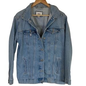 Forever‎ 21 Women's Light Blue Denim Trucker Jacket Size Large Classic Western